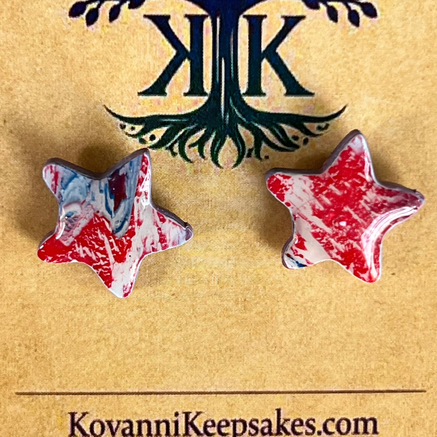Patriotic Star Stud Earrings