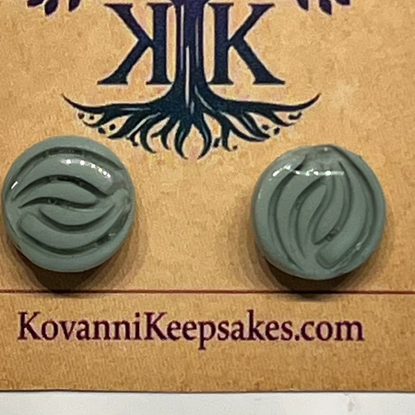 Embossed Leaf Clay Studs