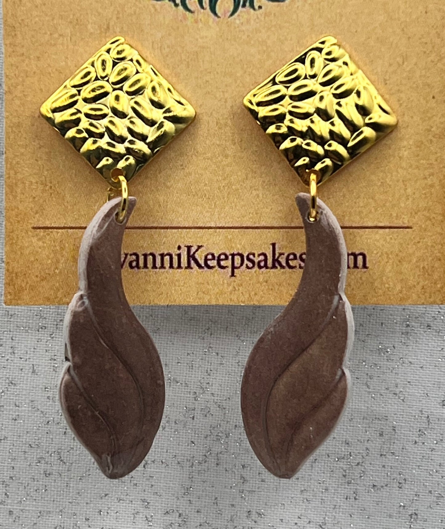 Brown Leaf Earrings