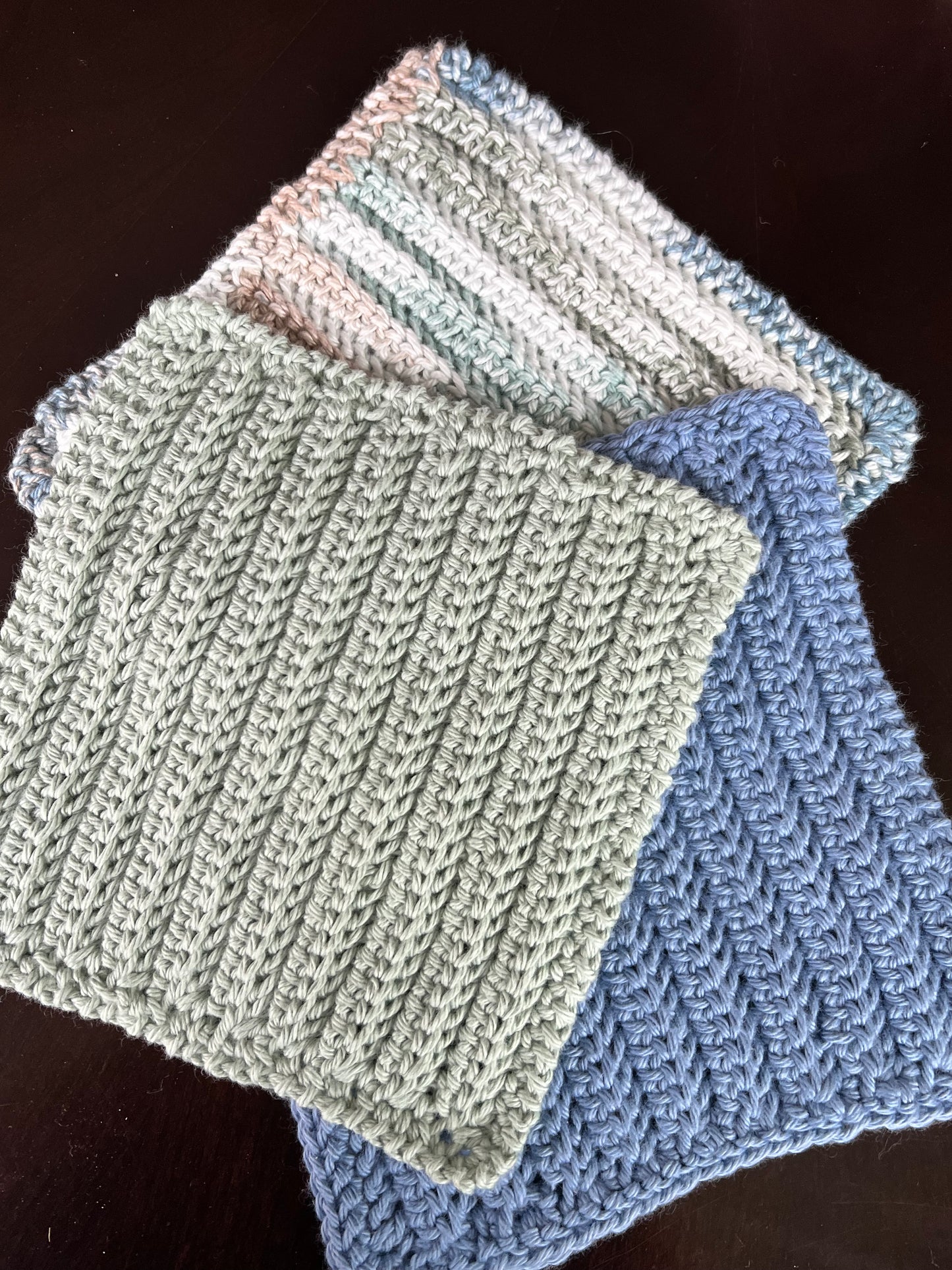 🧶 Hand‑Crocheted Washcloths — 100% Cotton