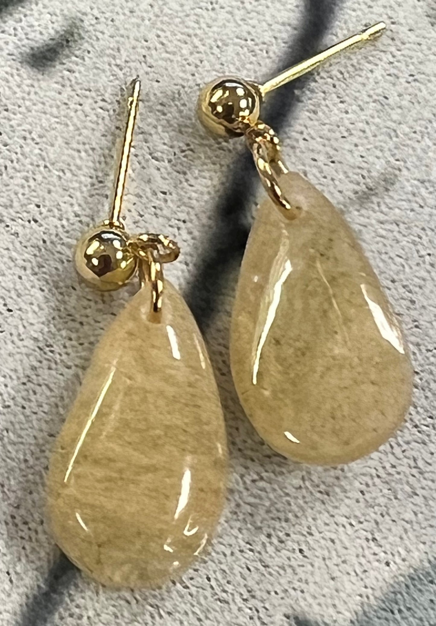 Glossy Neutral Teardrop Earrings