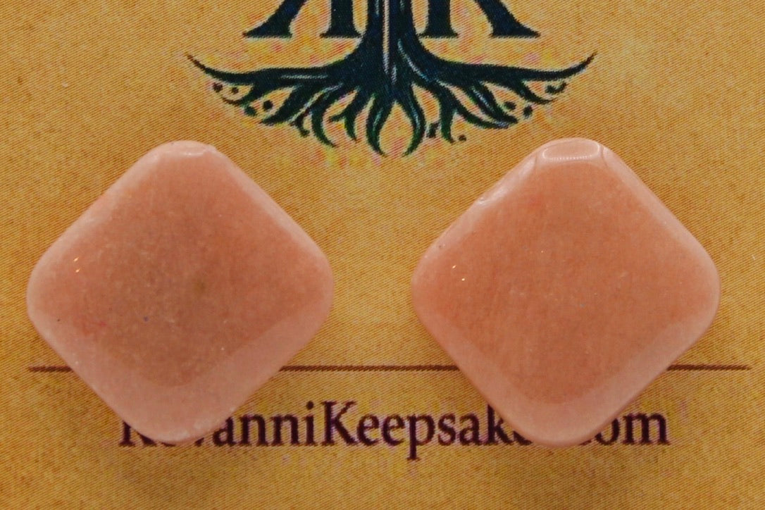 Soft Peach Diamond Studs