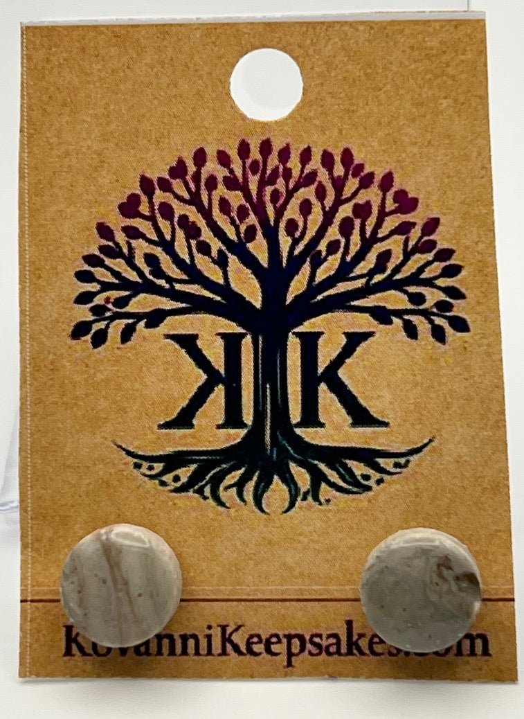 Earthy Marbled Clay Stud Earrings
