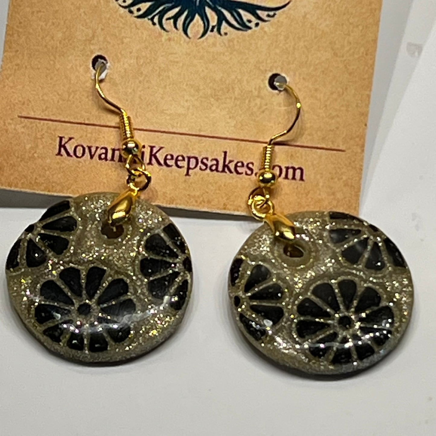Floral Glitter Dangles