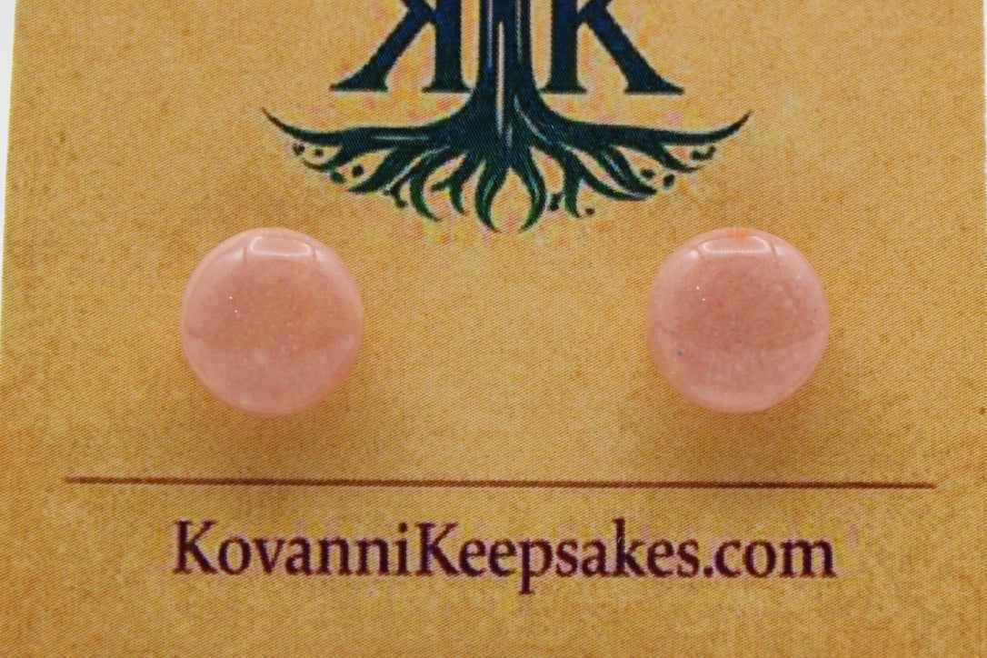 Soft Peach Round Studs