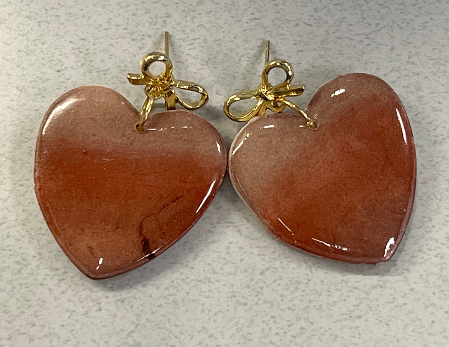Glossy Heart Stud Earrings