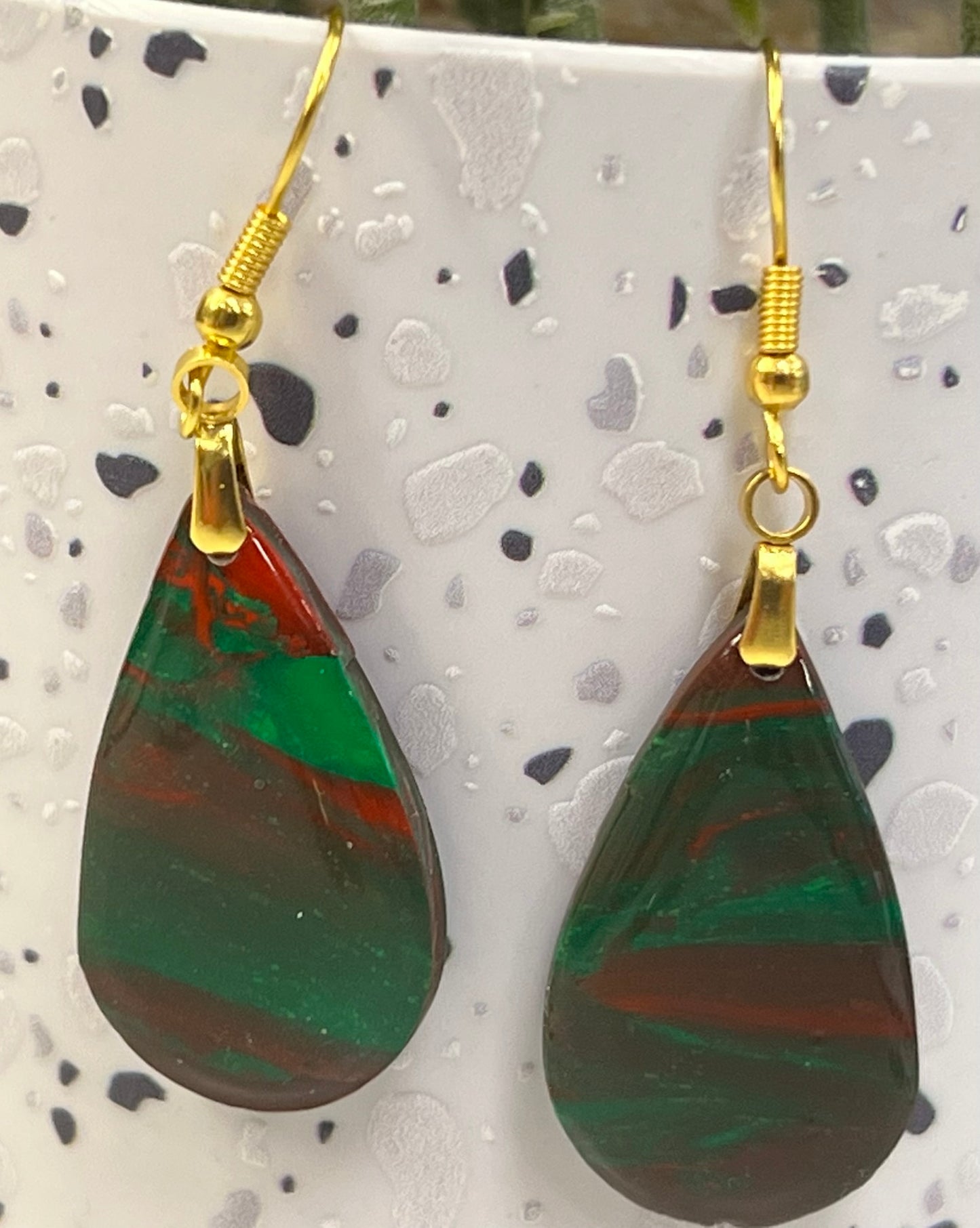 Marbled Teardrop Earrings