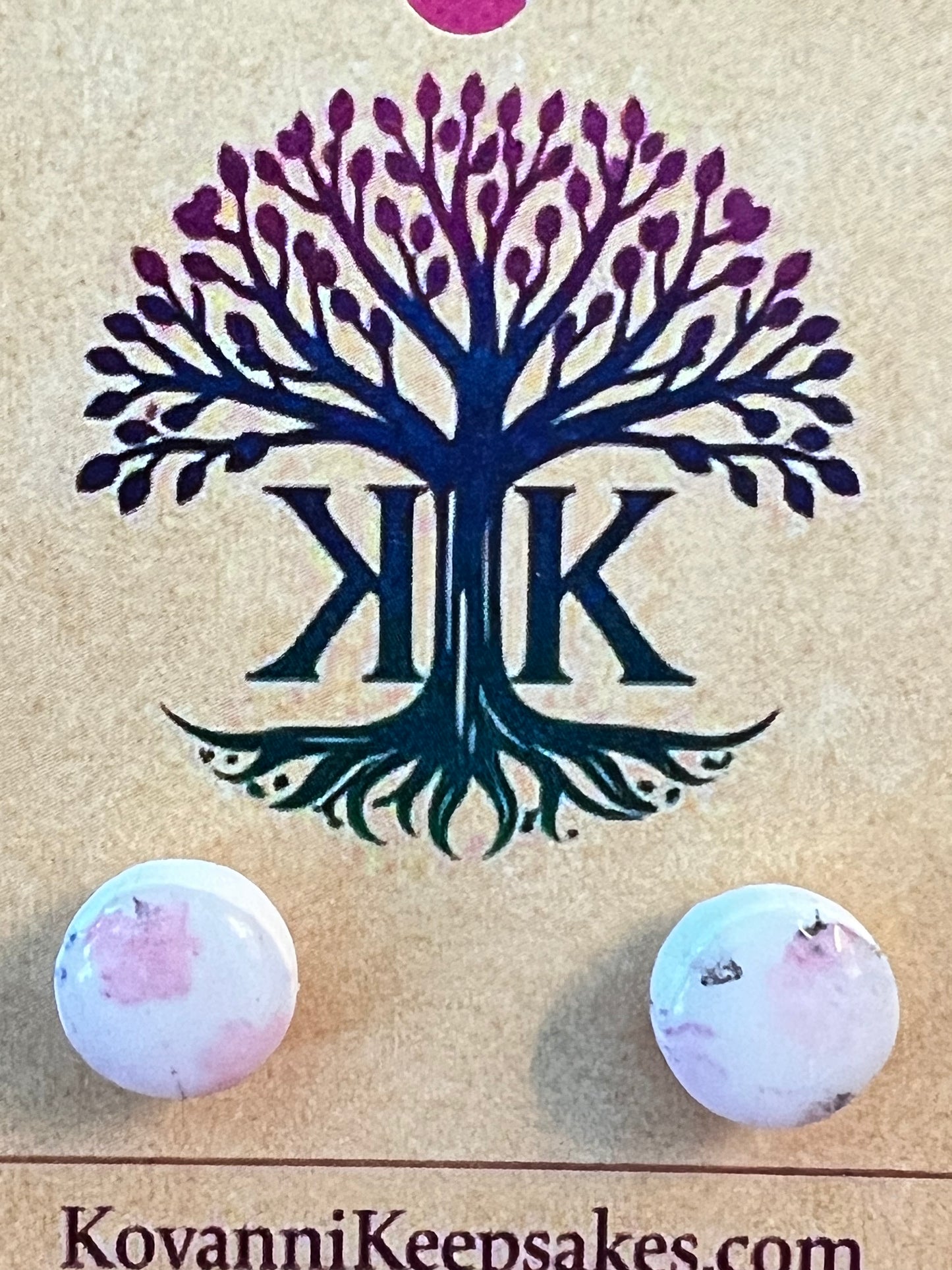 Soft Pink Floral Stud Earrings