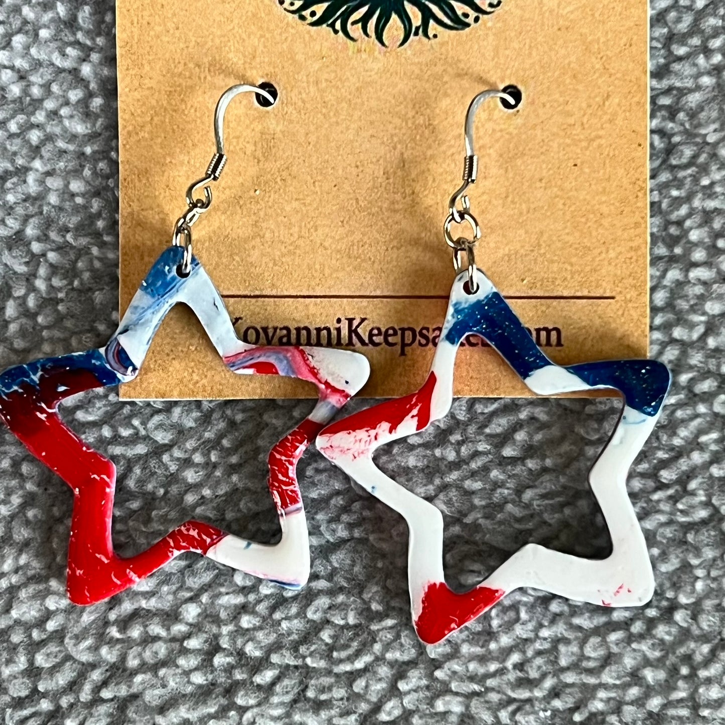 Patriotic Star Hook Earrings