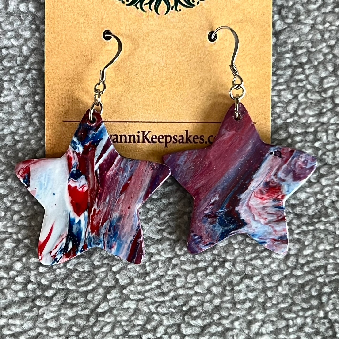 Patriotic Star Hook Earrings