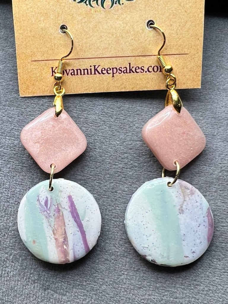Peach Marble Dangles
