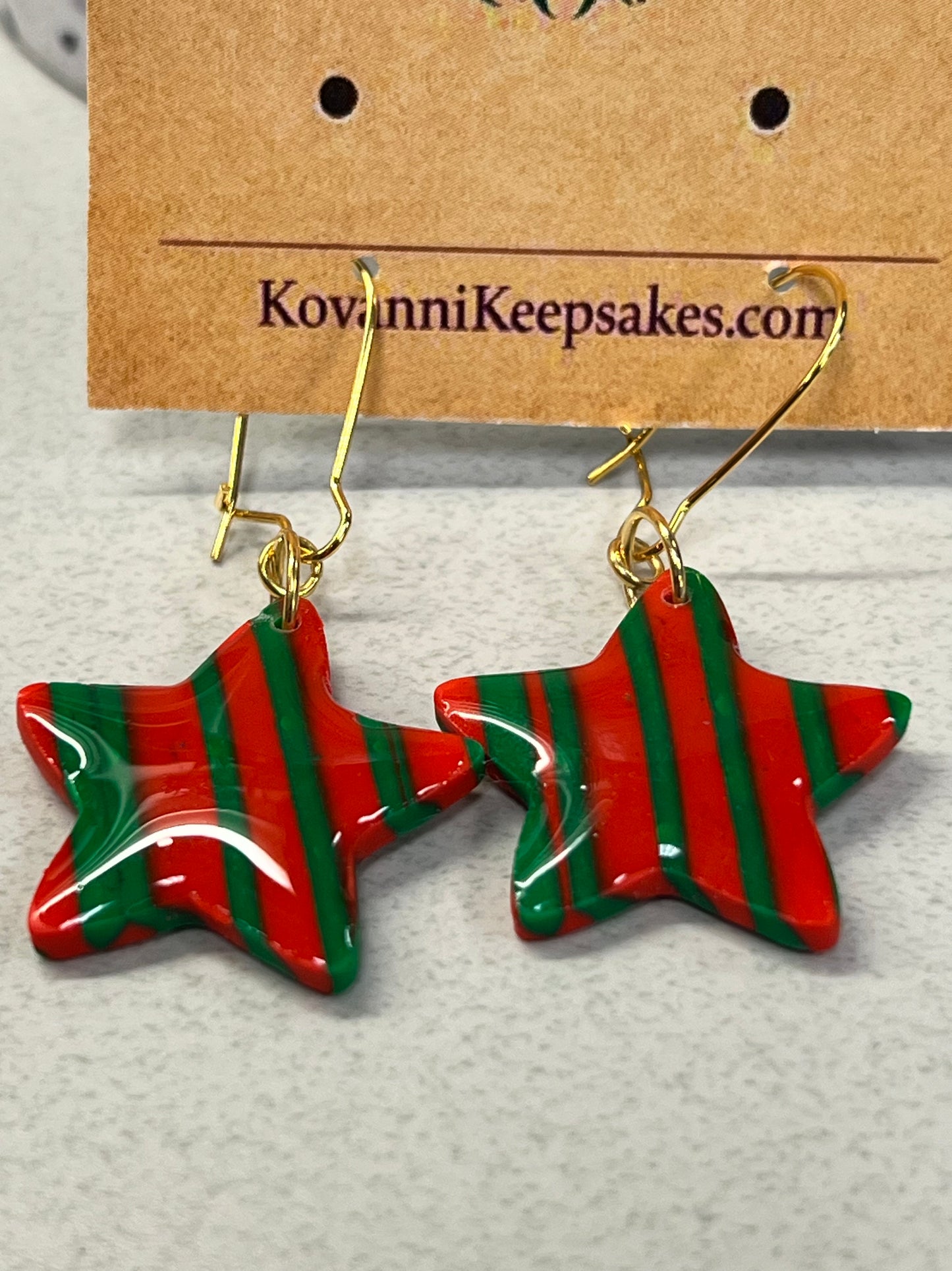 Striped Star Earrings