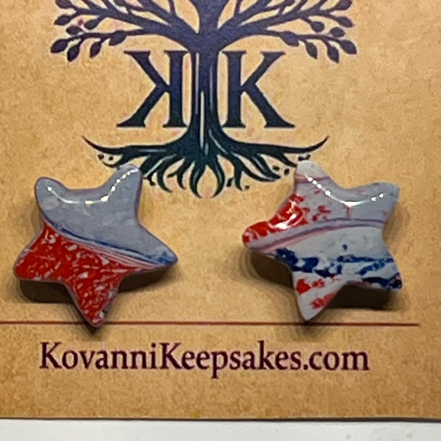 Marbled Star Studs