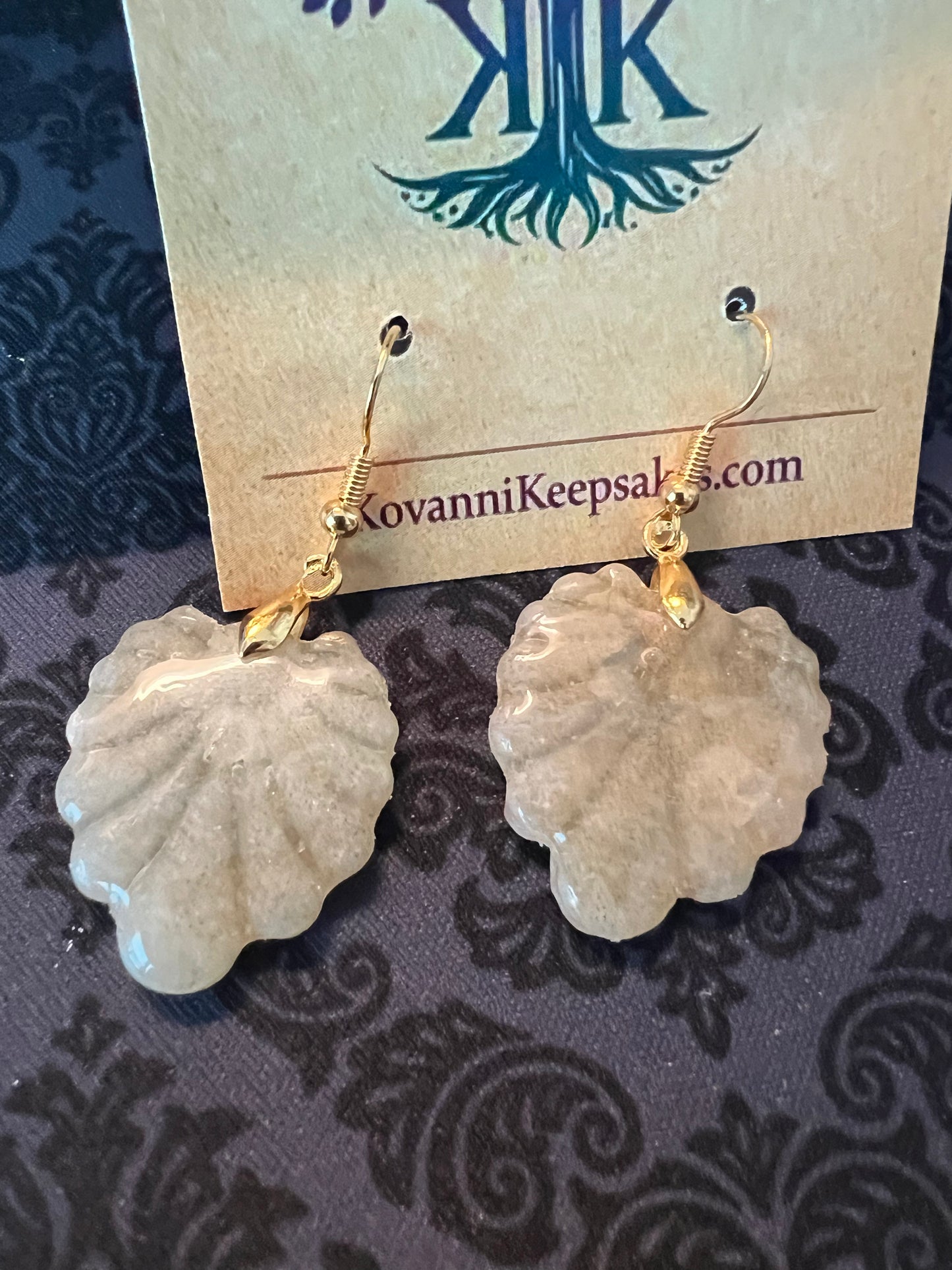 Translucent Leaf Dangle Earrings