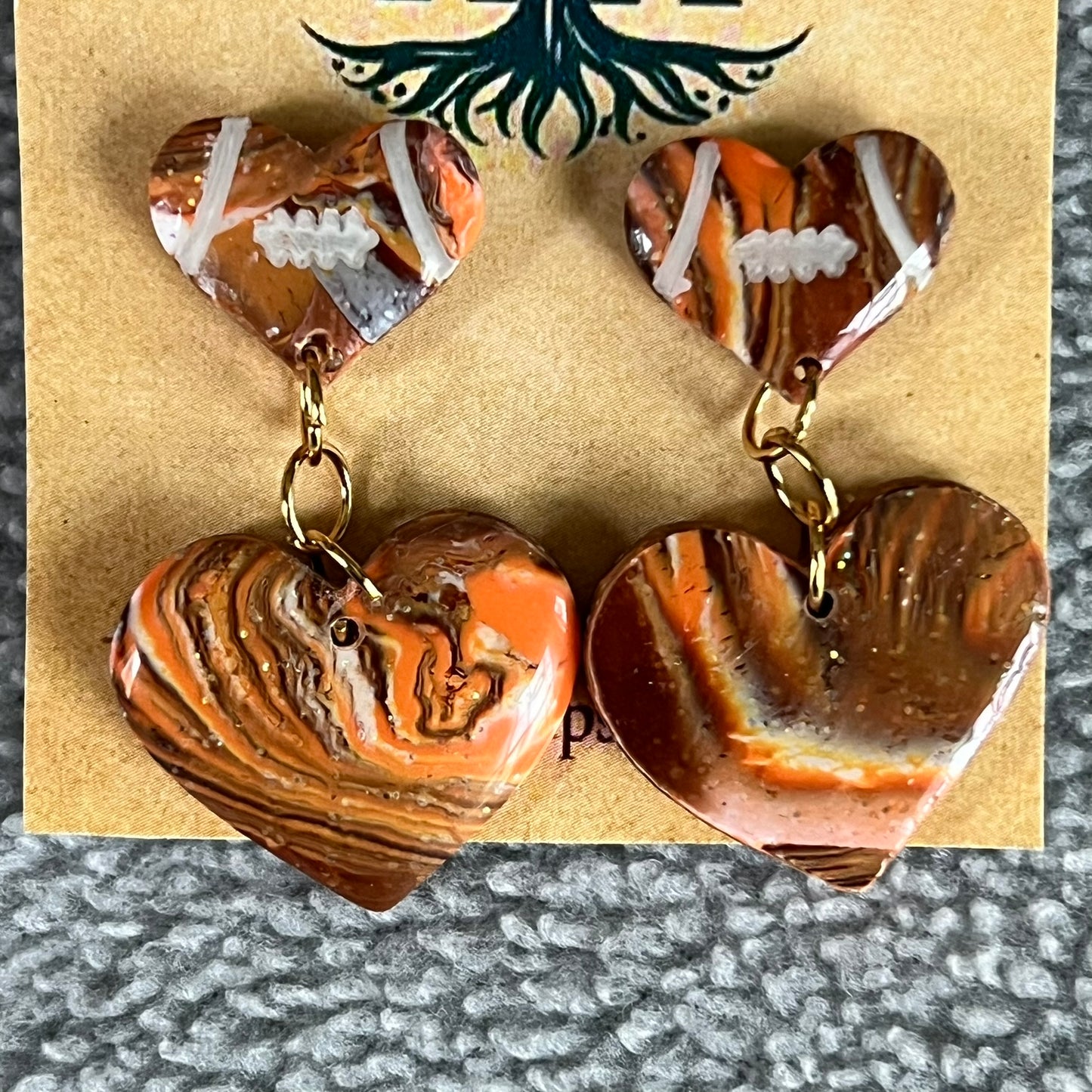 Football & Autumn Heart Dangles