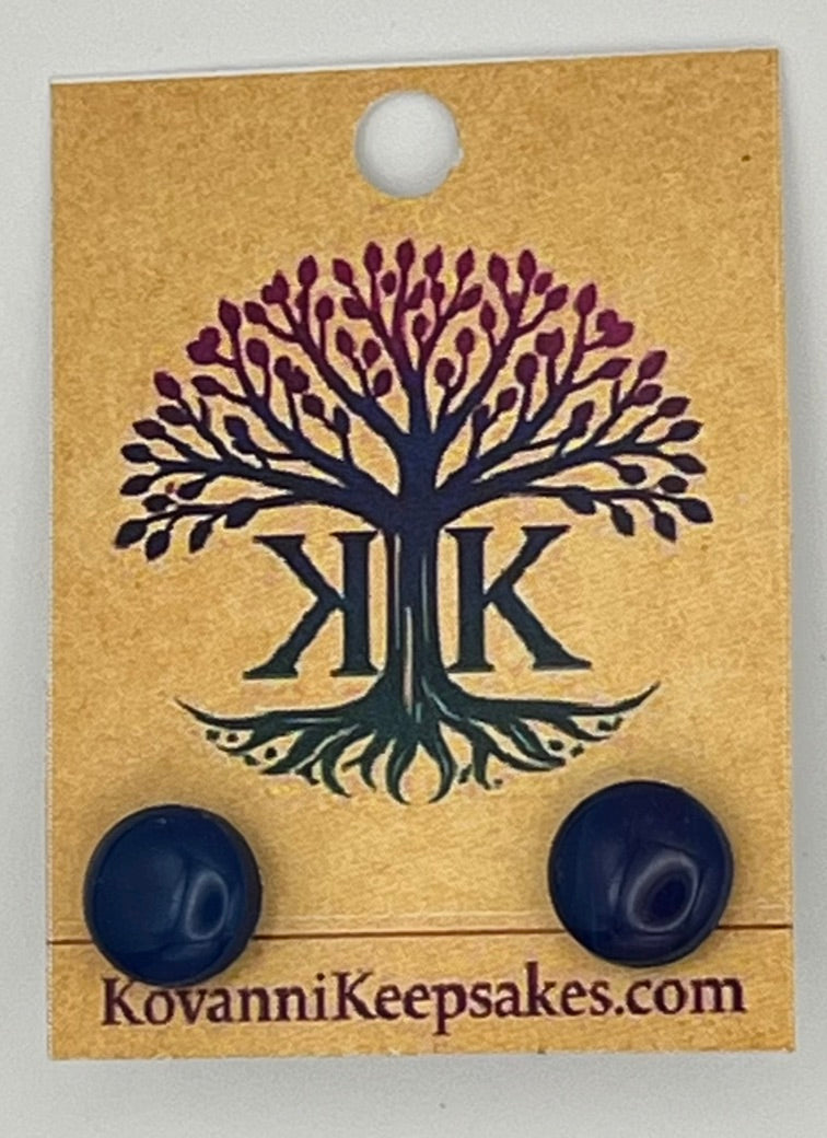 Blue–Purple Clay Stud Earrings