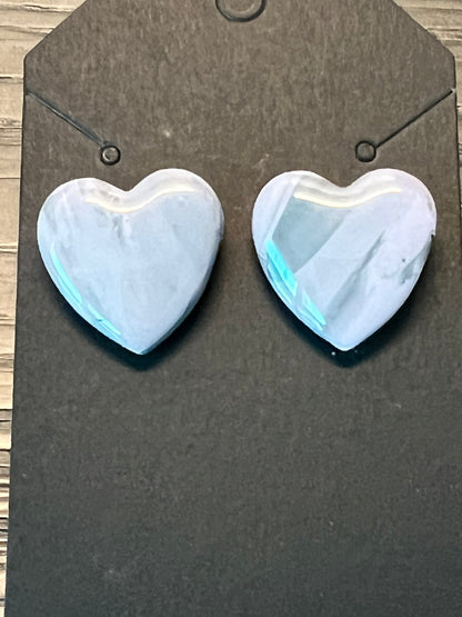 Handcrafted Heart Clay Earrings