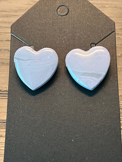 Handcrafted Heart Clay Earrings