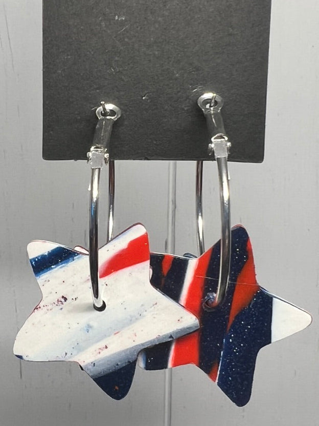 Handcrafted Star Clay Earrings