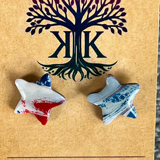 Patriotic Star Stud Earrings