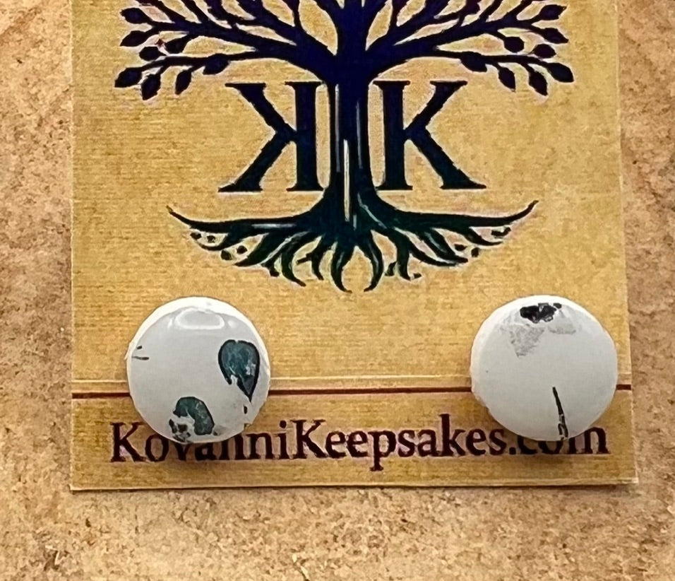 Minimal White Clay Studs