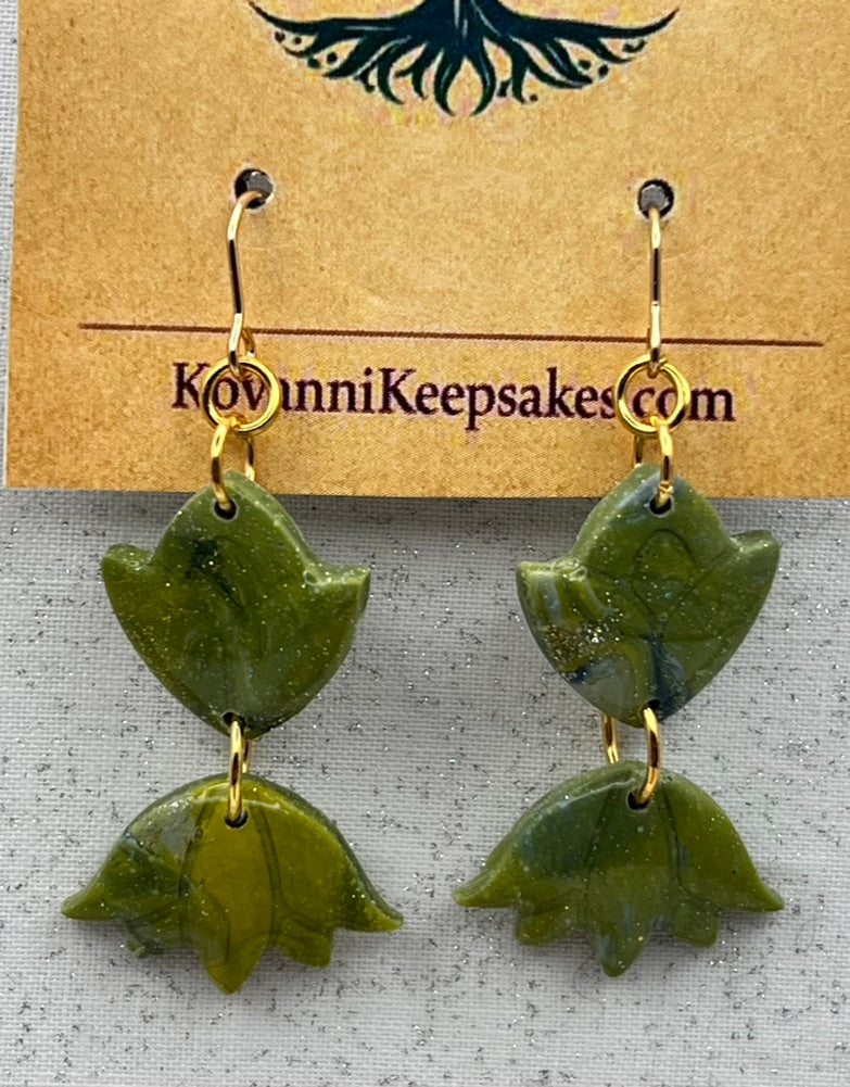 Green Leaf Earrings