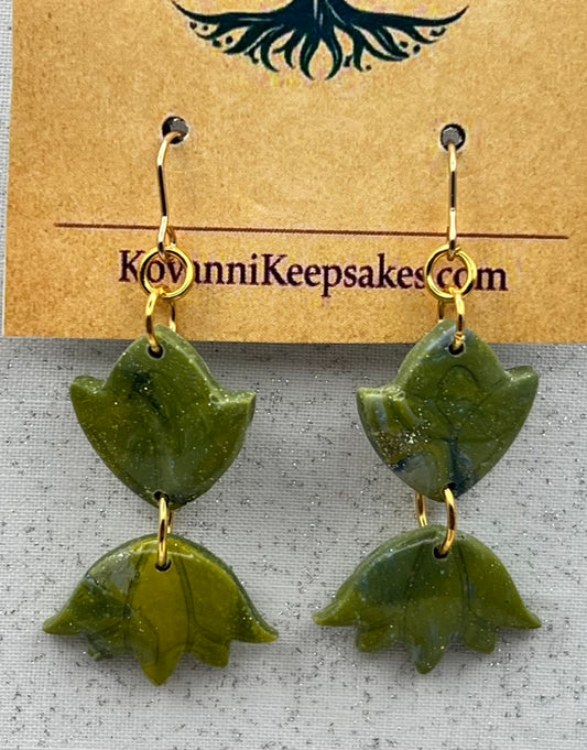 Green Leaf Earrings