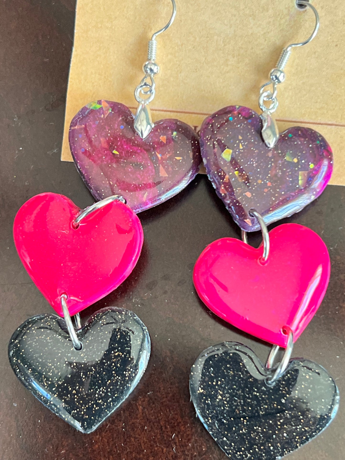 Handcrafted Heart Clay Earrings