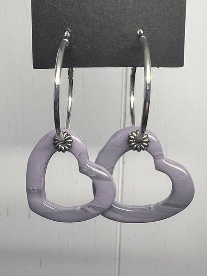 Handcrafted Heart Clay Earrings