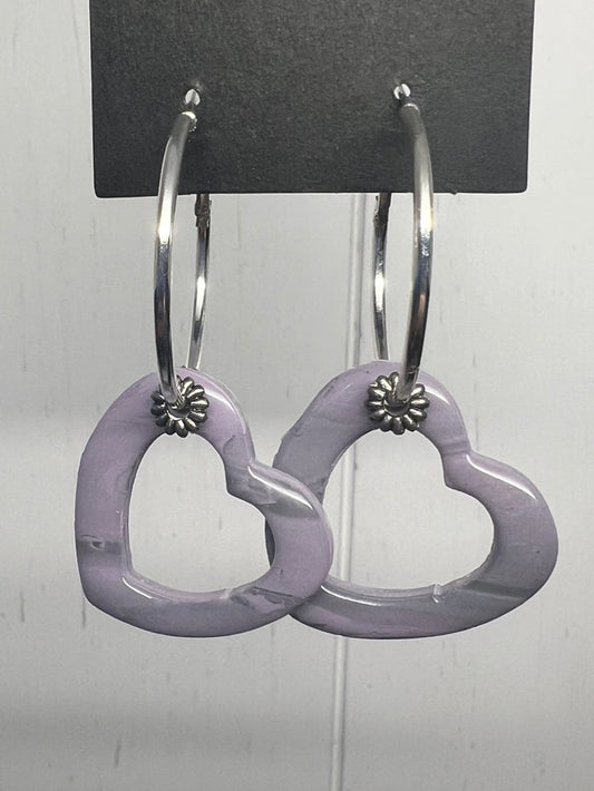 Handcrafted Heart Clay Earrings