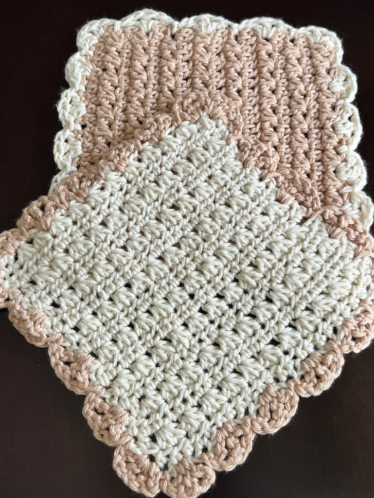 🧶 Hand‑Crocheted Washcloths — 100% Cotton