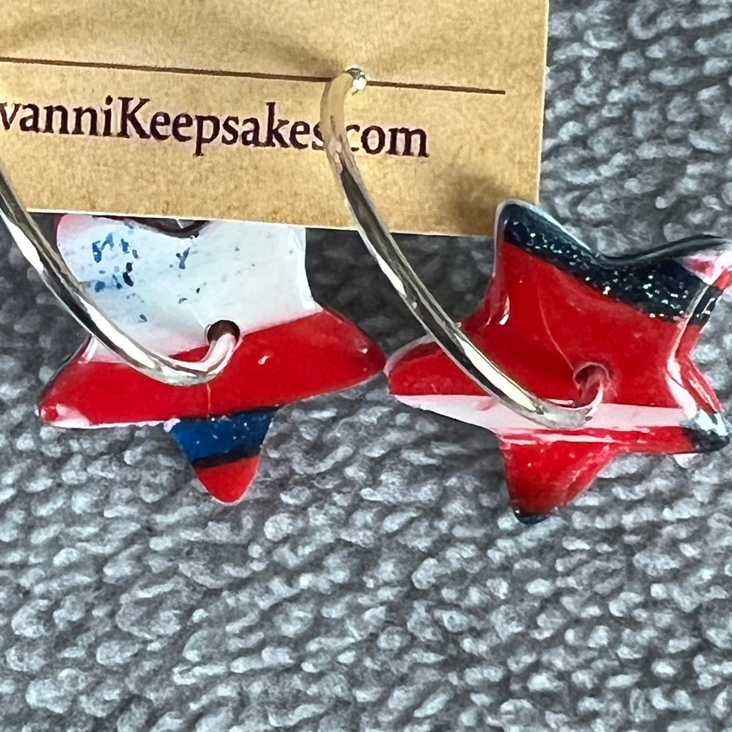 Patriotic Star Hoop Earrings