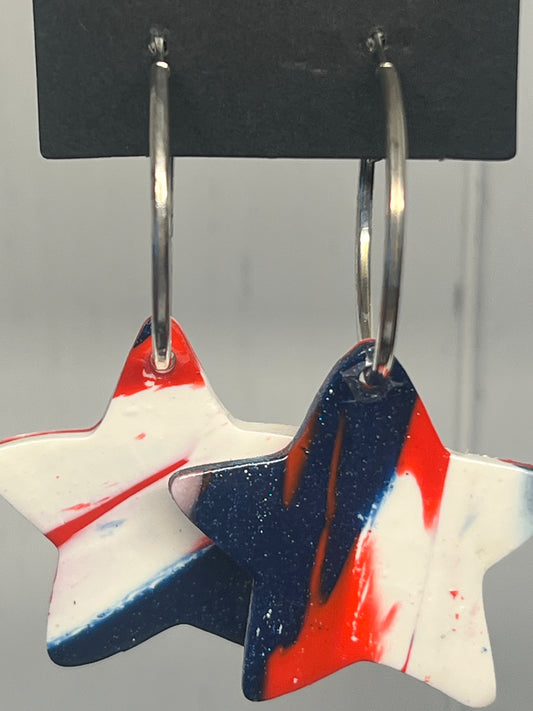 Handcrafted Star Clay Earrings