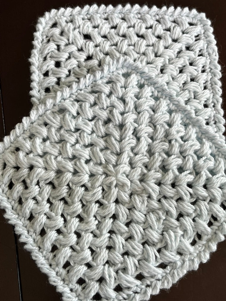 🧶 Hand‑Crocheted Washcloths — 100% Cotton