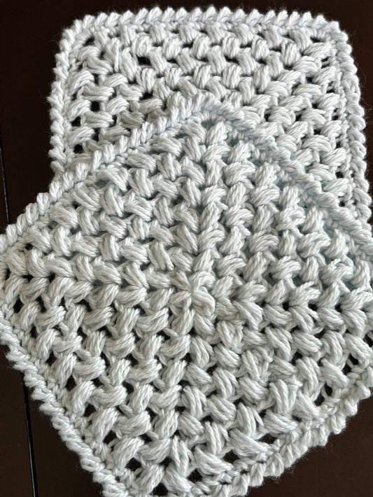 🧶 Hand‑Crocheted Washcloths — 100% Cotton