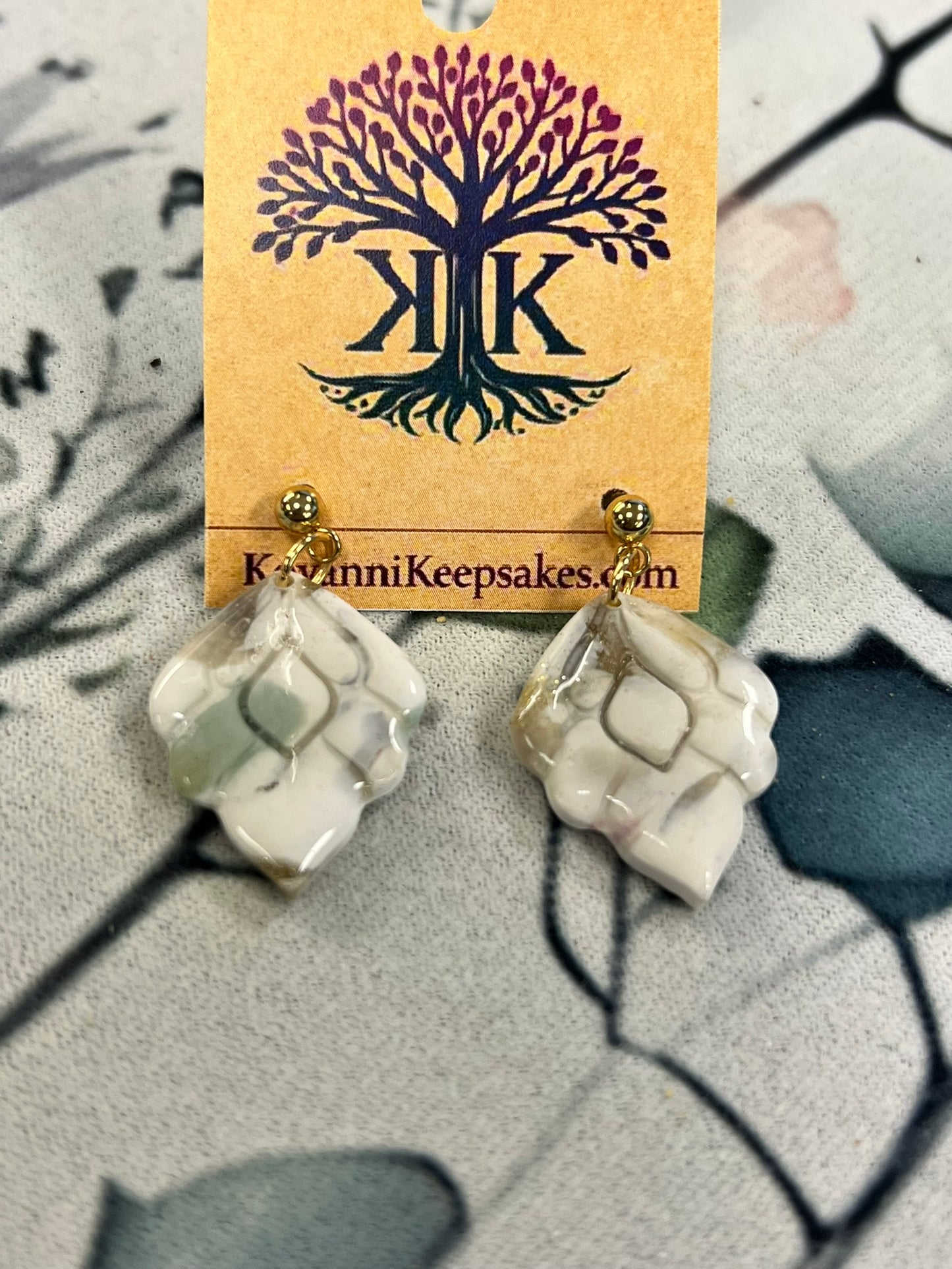 White Floral Petal Earrings