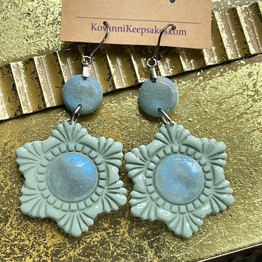 Iridescent Floral Dangle Earrings