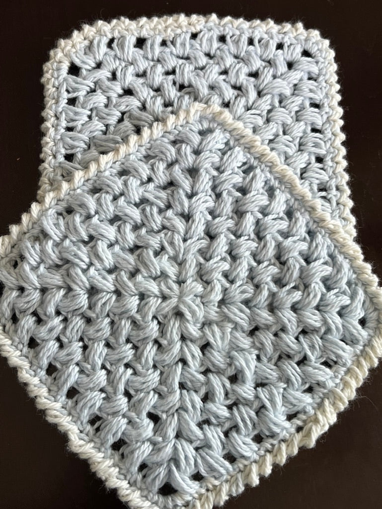 🧶 Hand‑Crocheted Washcloths — 100% Cotton