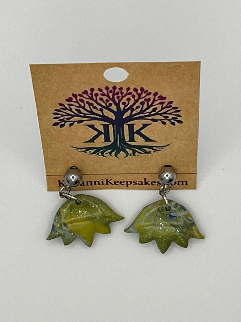Marbled Leaf Dangle Earrings