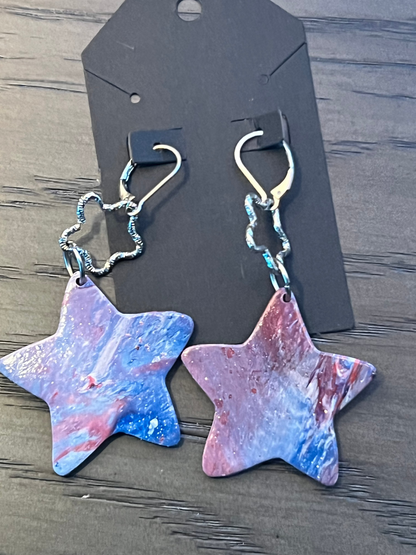 Handcrafted Star Clay Earrings