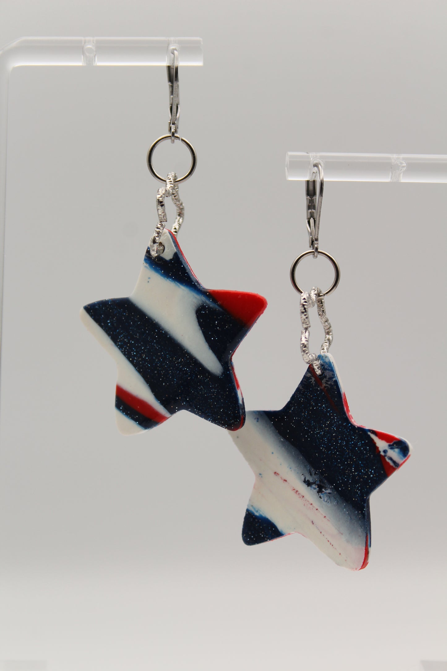 Patriotic Star Dangle Earrings