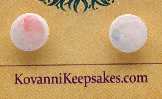 Soft Red, White & Blue Marbled Studs