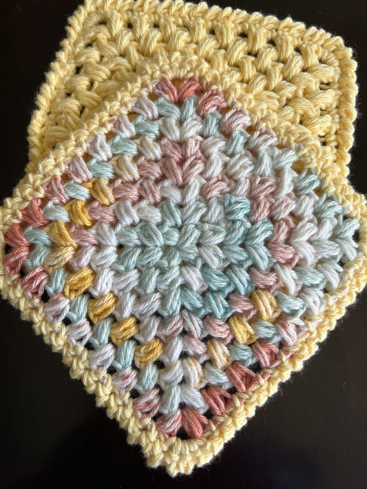 🧶 Hand‑Crocheted Washcloths — 100% Cotton