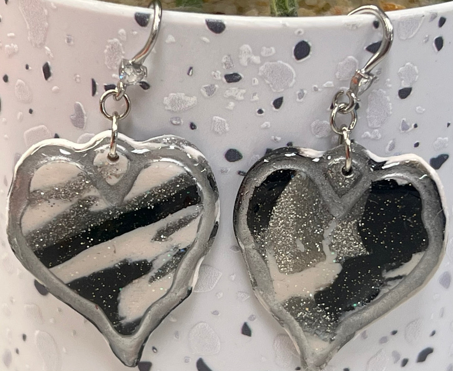 Marbled Heart Earrings