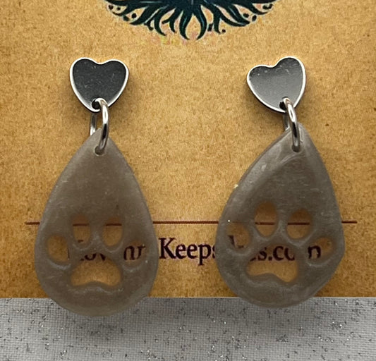 Paw Print Teardrop Earrings
