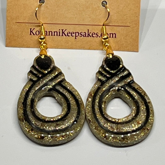 Black & Gold Teardrop Dangles