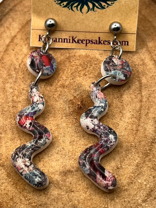 Marbled Wavy Earrings