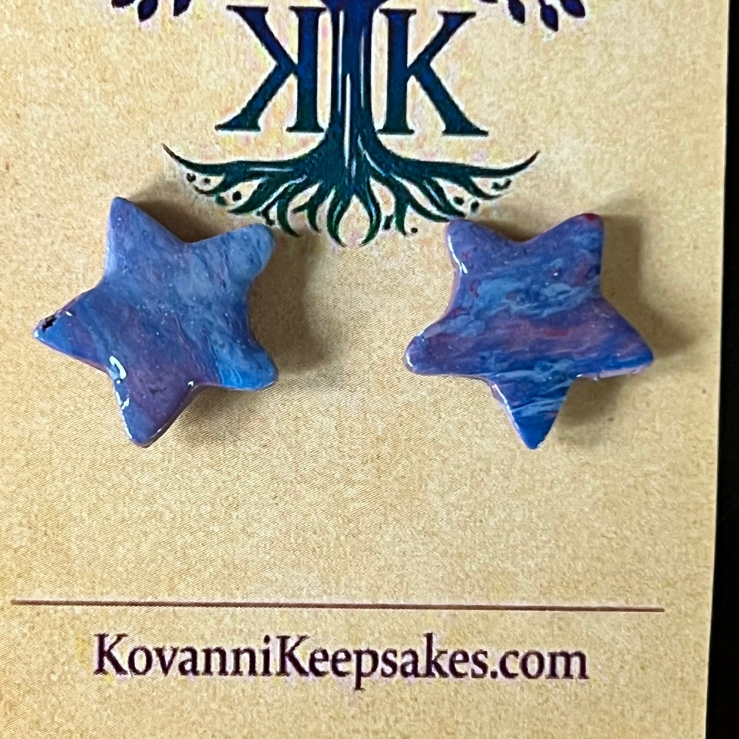 Marbled Star Clay Studs