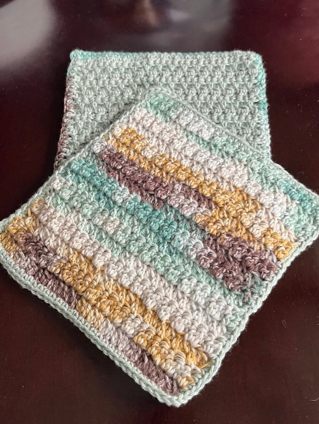 🧶 Hand‑Crocheted Washcloths — 100% Cotton