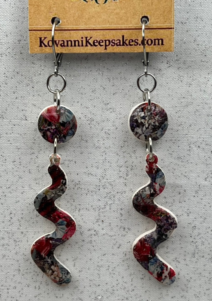 Marbled Wavy Earrings